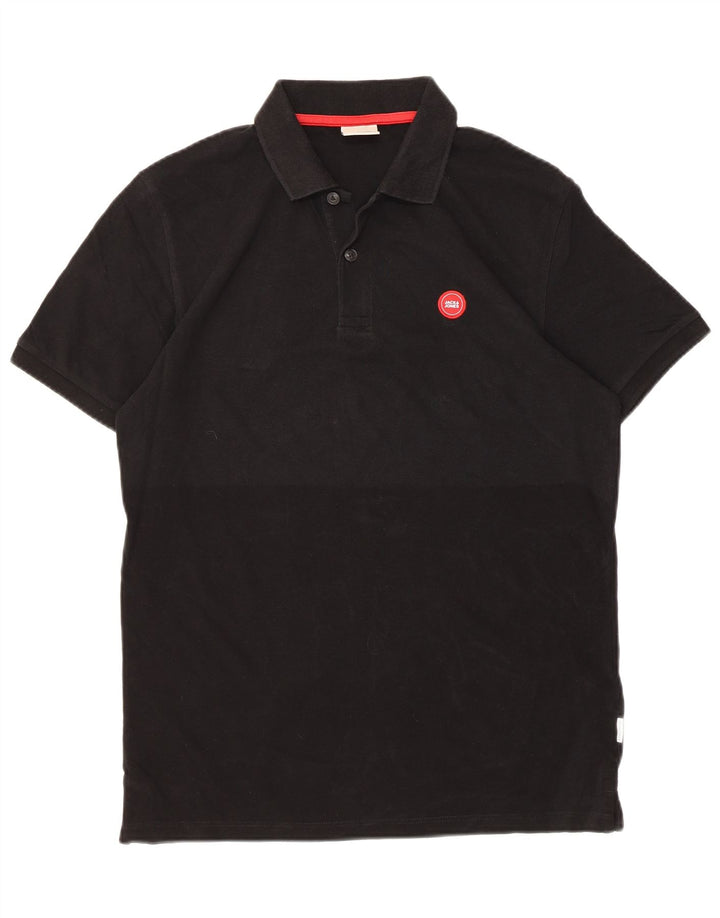 Tricou polo Jack & Jones pentru bărbați, bumbac negru mic