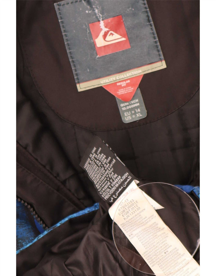 Jachetă de schi grafică Quiksilver pentru băieți 13-14 ani poliester albastru