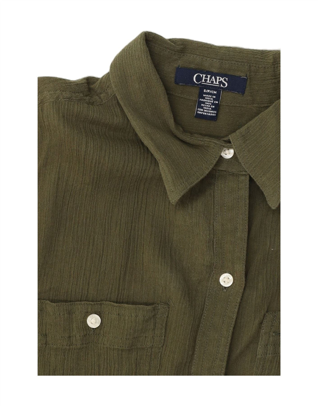 CHAPS Womens Oversized Shirt Blouse UK 10 Small Khaki Vintage Chaps and Second-Hand Chaps from Messina Hembry 