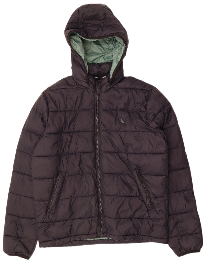 Jack Wills Jachetă căptușită cu glugă pentru bărbați UK 38 Medium Black Nylon