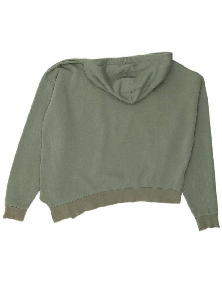 Jumper Reebok Crop Asymmetric Hoodie pentru femei UK 12/14, bumbac verde mediu