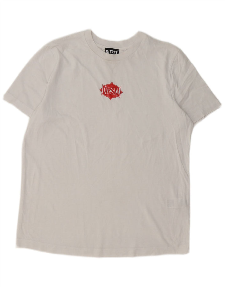 Tricou grafic pentru băieți Diesel Top 13-14 ani mare alb