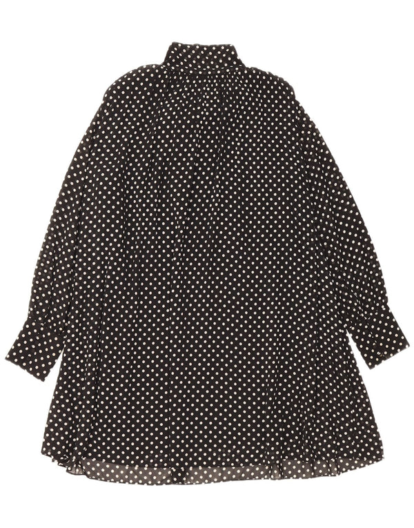 Rochie în formă de A cu mânecă lungă pentru femei Zara UK 14 Medium Black Polka Dot