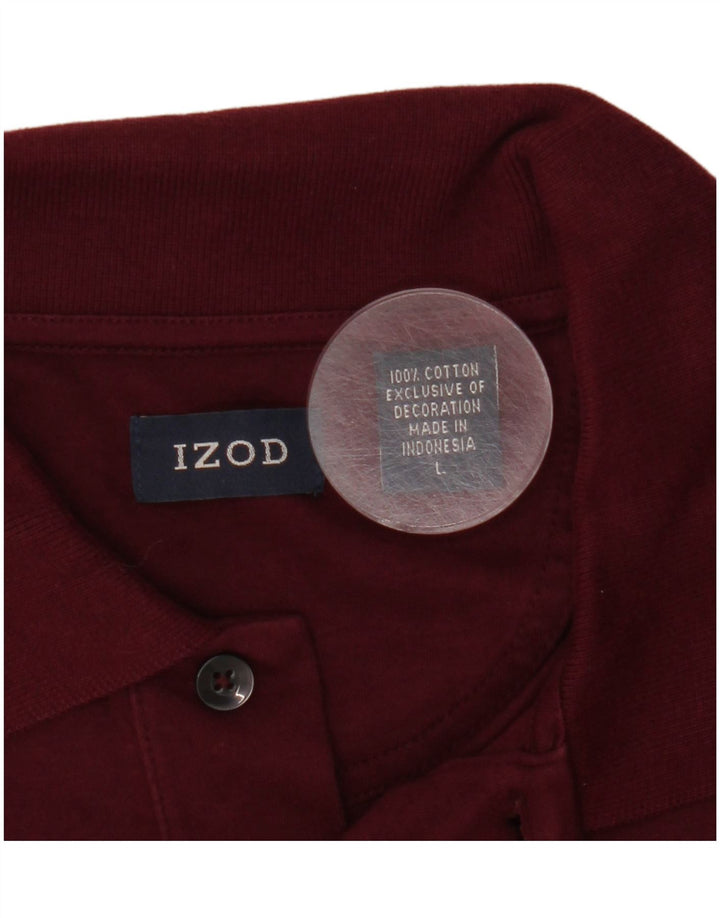 Cămașă polo Izod pentru bărbați, bumbac burgundy mare
