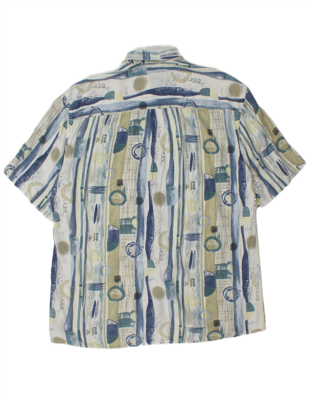 Cămașă pentru bărbați VINTAGE cu paragate cu model abstract Mărimea 41, mare, albastru