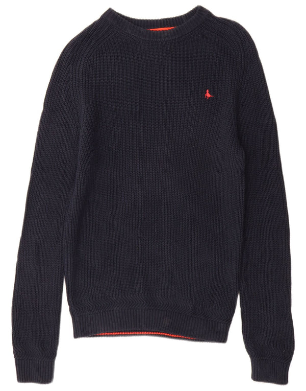 Jack Wills Mens Boat Neck Jumper Sweater Small Navy Blue Cotton