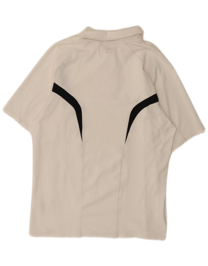 Tricou polo Nike pentru bărbați, mare, alb, din poliester bloc de culoare