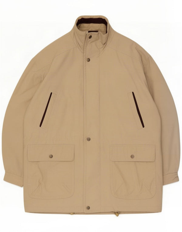 Vintage Mens Windbreaker Coat IT 58 4XL Bej Poliester