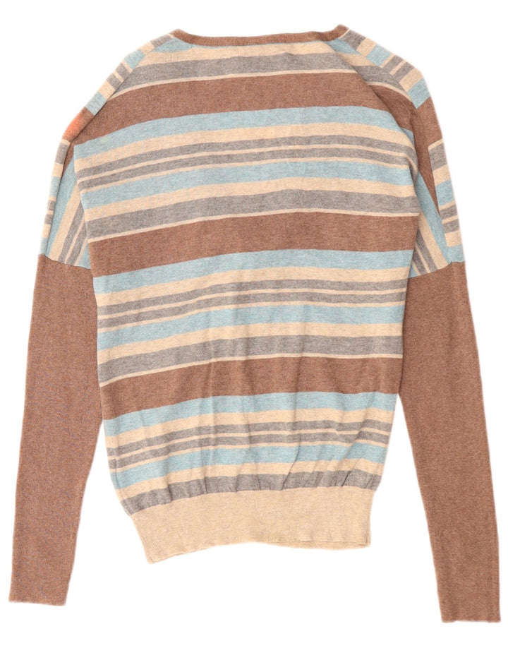 MONSOON Pulover cu decolteu în V pentru femei UK 12 Medium, multicolore, cu dungi