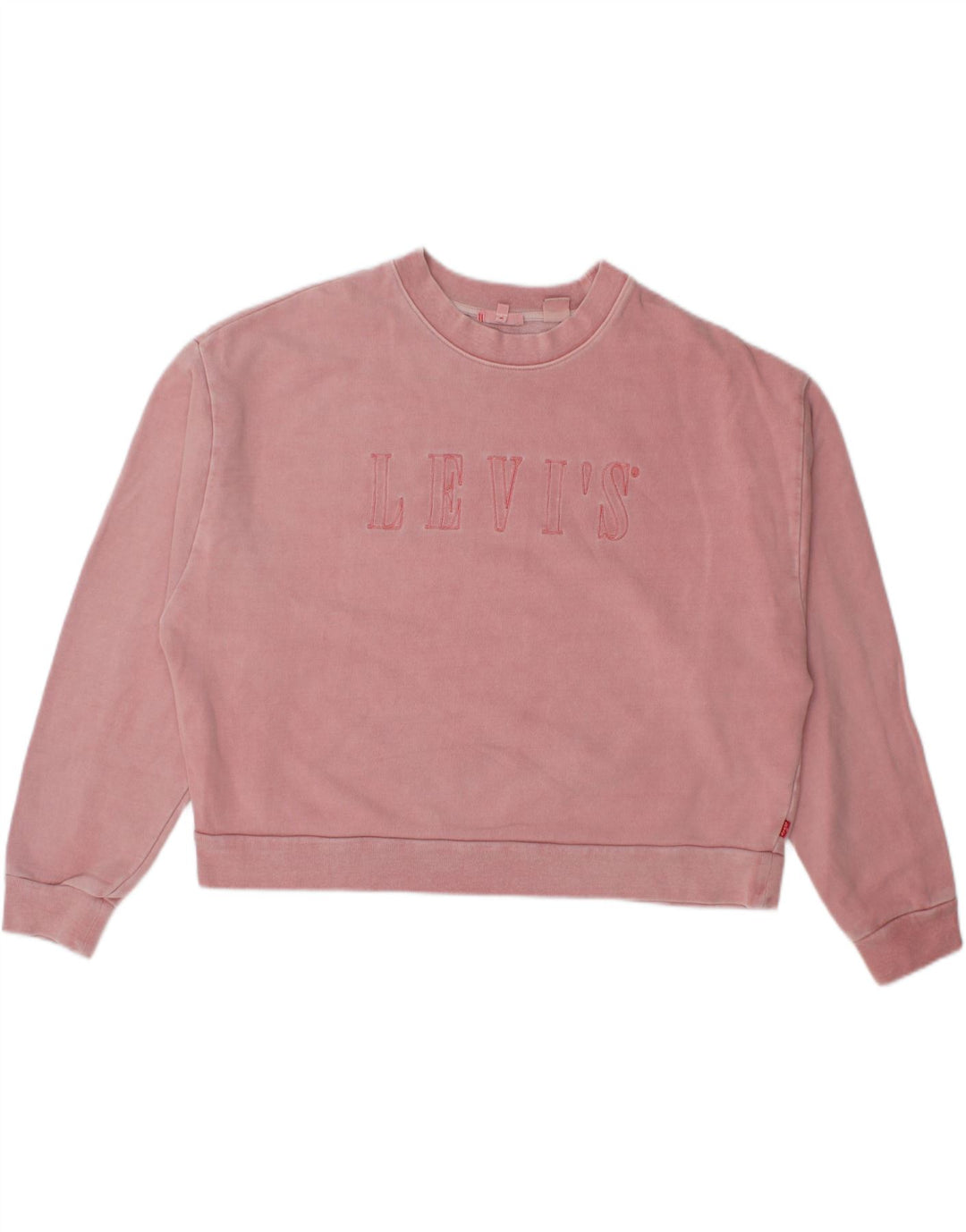 Pulover de hanorac oversized Crop Graphic pentru femei Levi's UK 14 Roz mediu