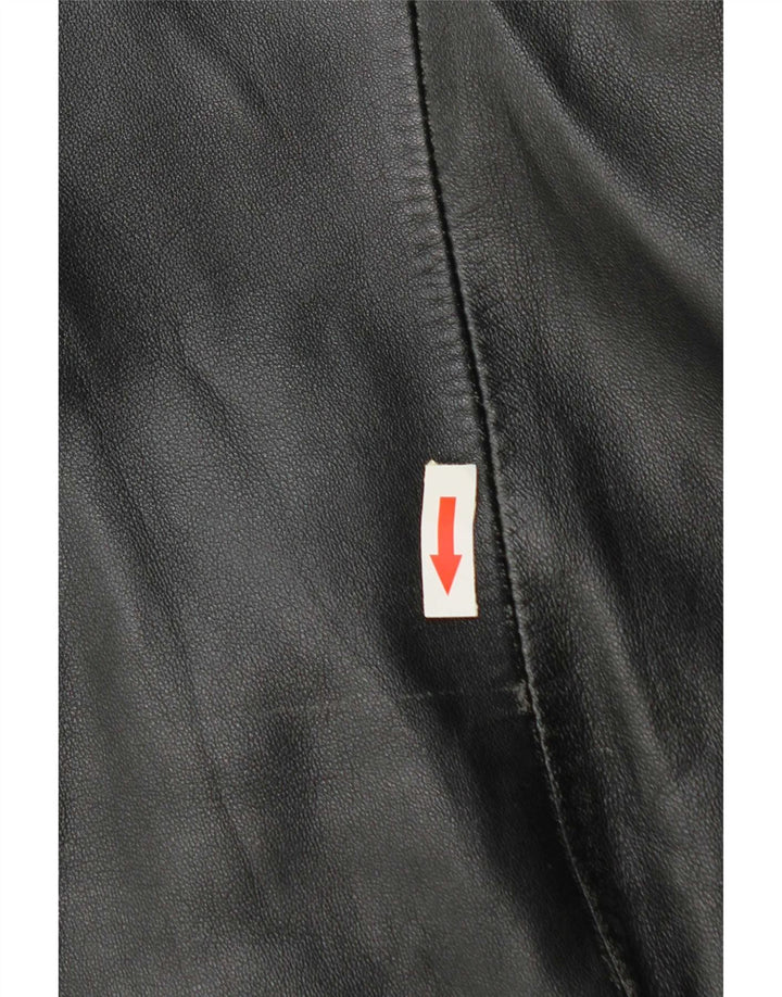 Geacă de piele vintage pentru femei IT 50 XL din piele neagră