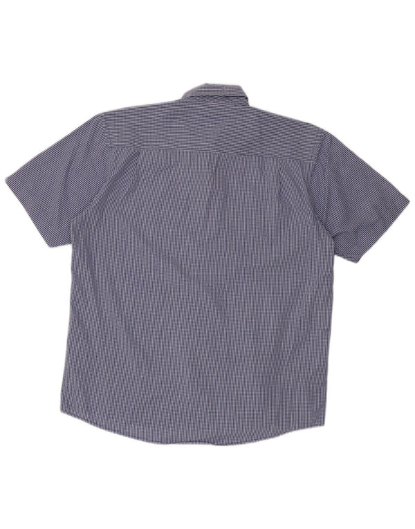 Cămașă cu mânecă scurtă pentru bărbați Pierre Cardin, cu formă normală, XL, bumbac vichy albastru