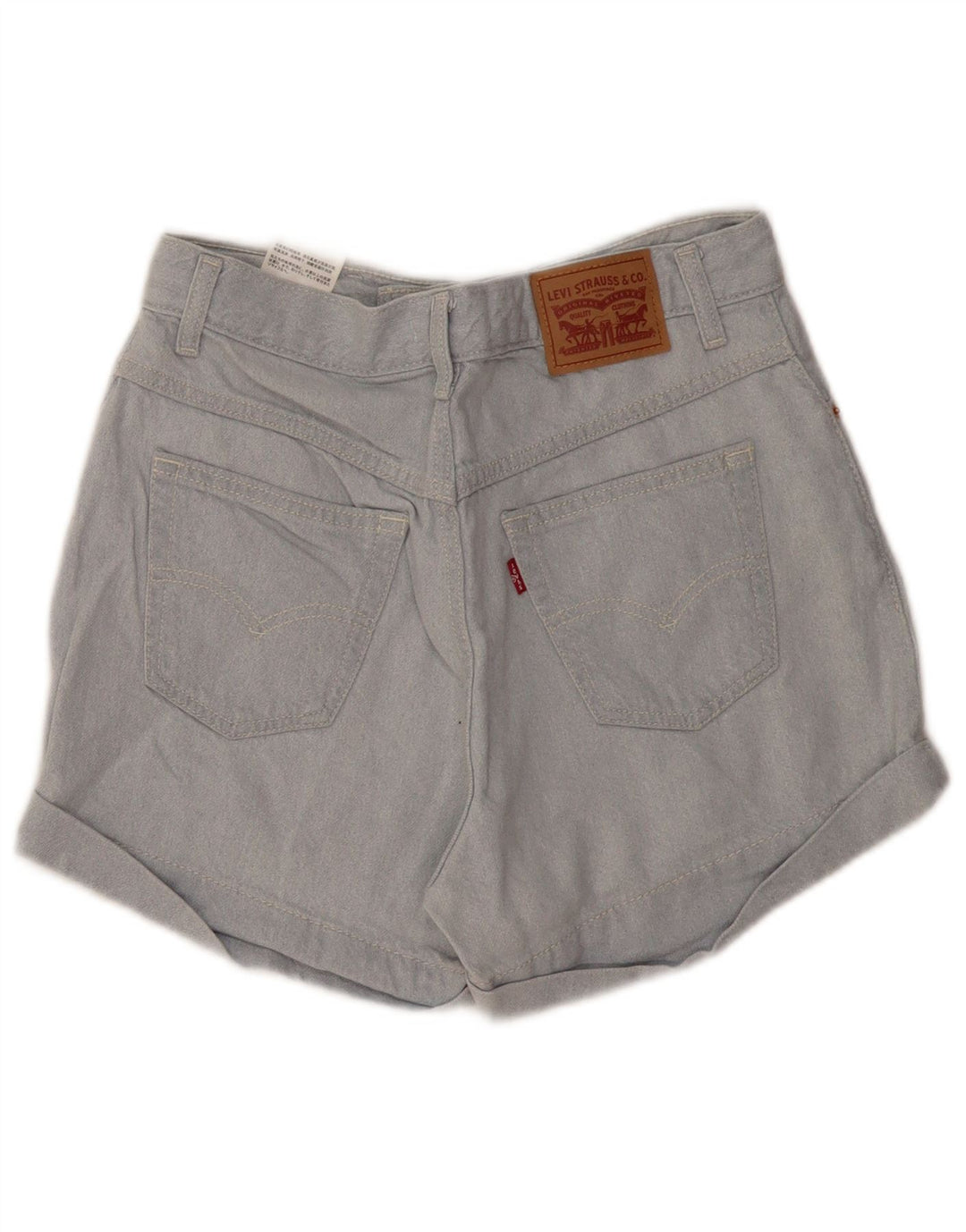 Pantaloni scurți din blugi pentru femeie LEVI'S Mom W28 bumbac albastru mediu
