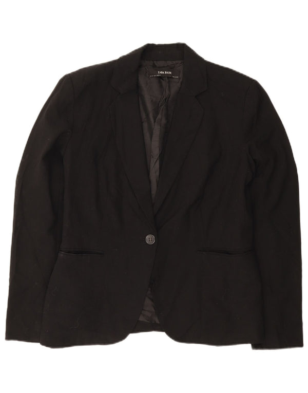 Blazer pentru femei Zara cu 1 nasture EU 40 Poliester mediu negru
