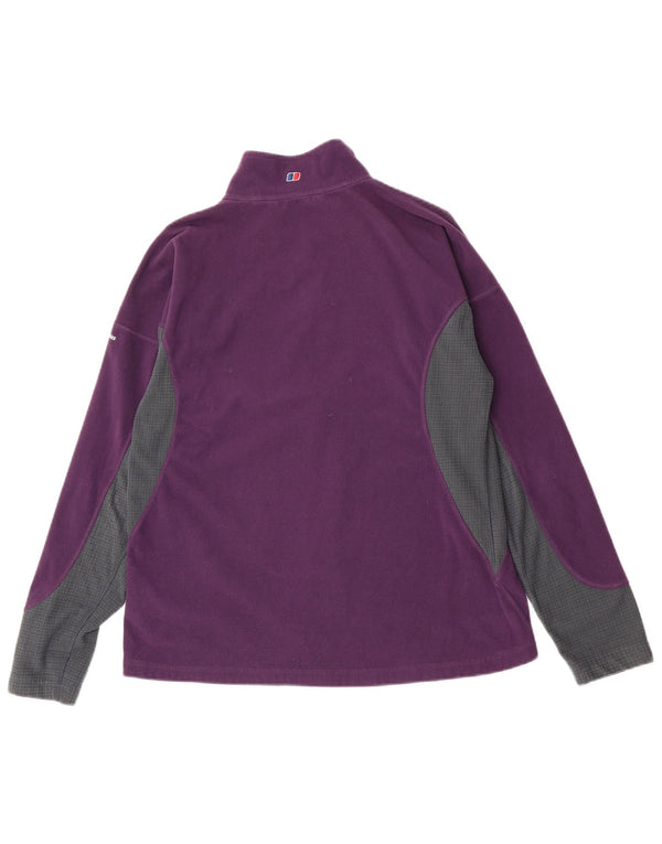 Jumper pentru femei Berghaus, cu fermoar și gât, din lână, UK 18 XL, violet, sport