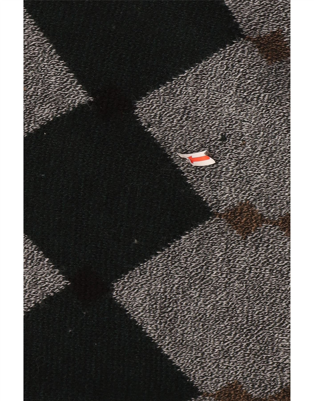 Pulover vintage pentru bărbați cu gât polo mare, gri Argyle/Diamond