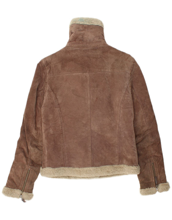 Jachetă Oakwood pentru femei Sherpa Suede UK 12 Medium Brown Leather