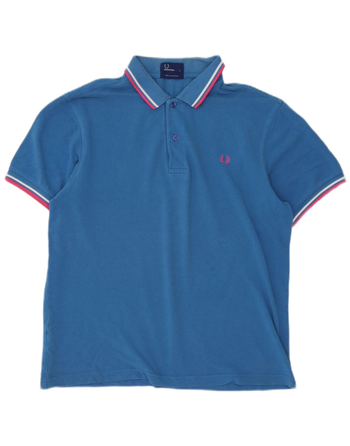 Cămașă polo Fred Perry pentru bărbați, mare, albastru, bumbac