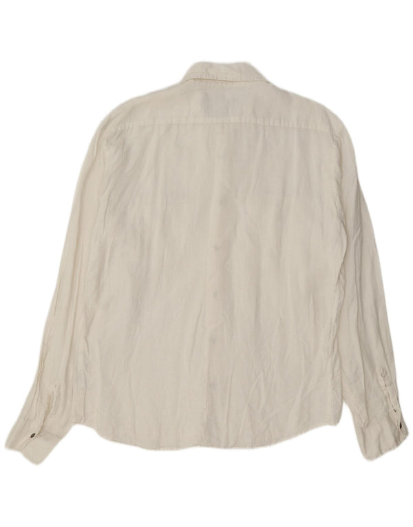 Marlboro Classics Mens Shirt XL White Linen