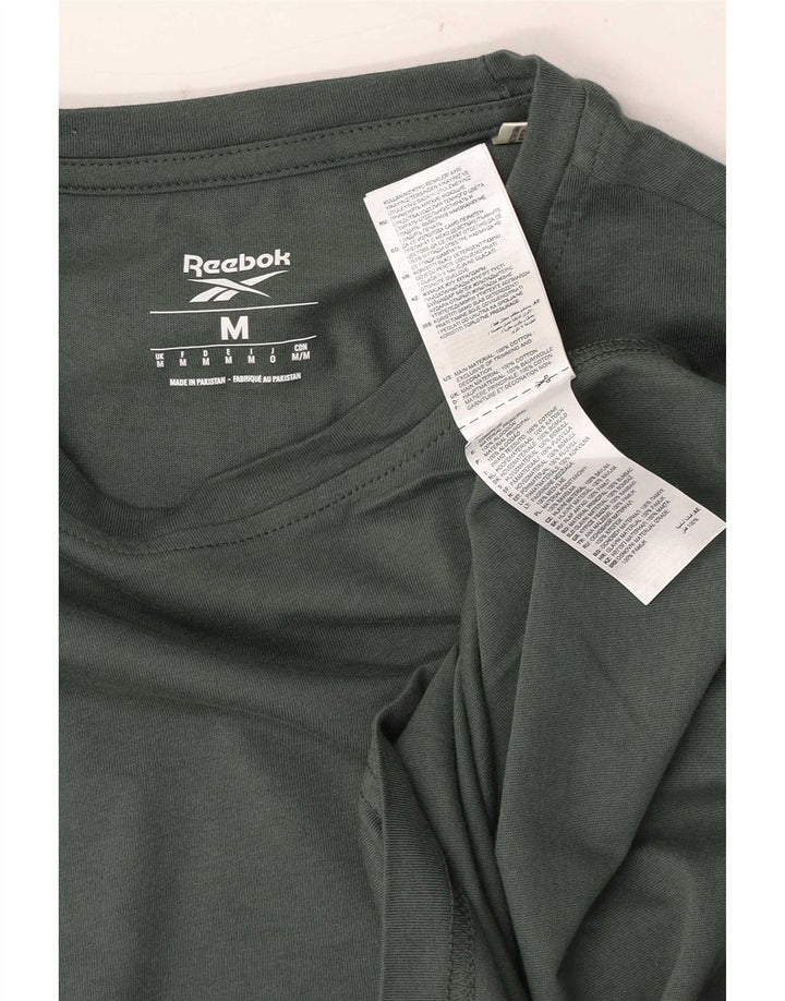 Tricou grafic pentru bărbați Reebok Top din bumbac verde mediu