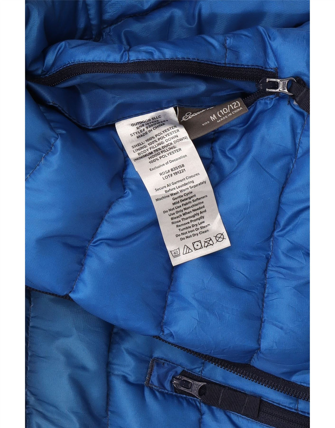 Jachetă căptușită cu glugă pentru băieți Eddie Bauer 10-11 ani, medie, bleumarin