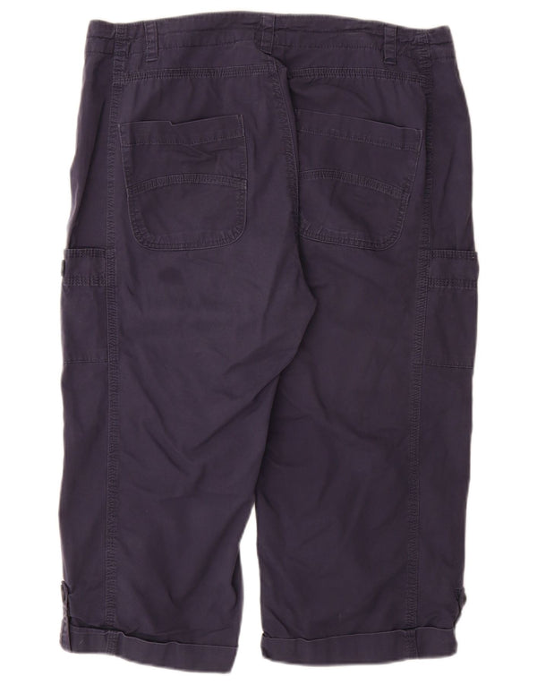 WEIRD FISH Pantaloni Capri pentru femei UK 14 Large W34 Bumbac bleumarin