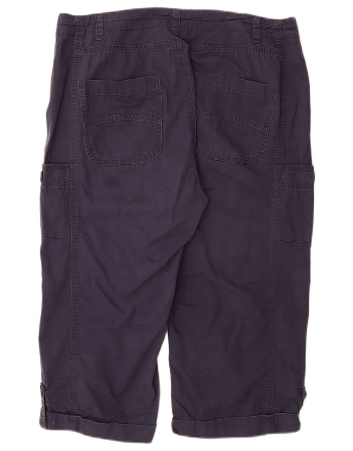 WEIRD FISH Pantaloni Capri pentru femei UK 14 Large W34 Bumbac bleumarin