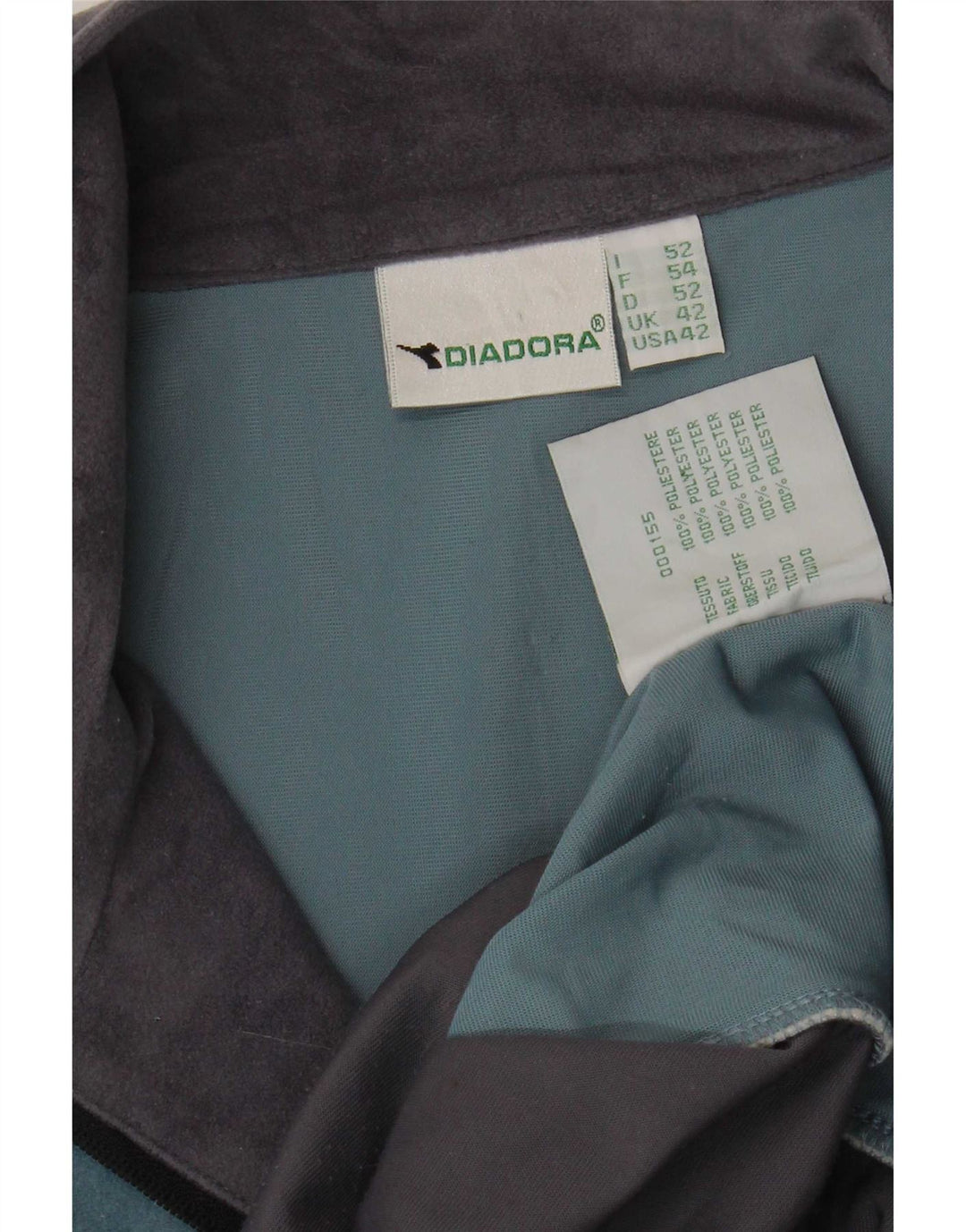 Jachetă din lână Diadora pentru bărbați UK 42 XL, albastru, poliester color bloc