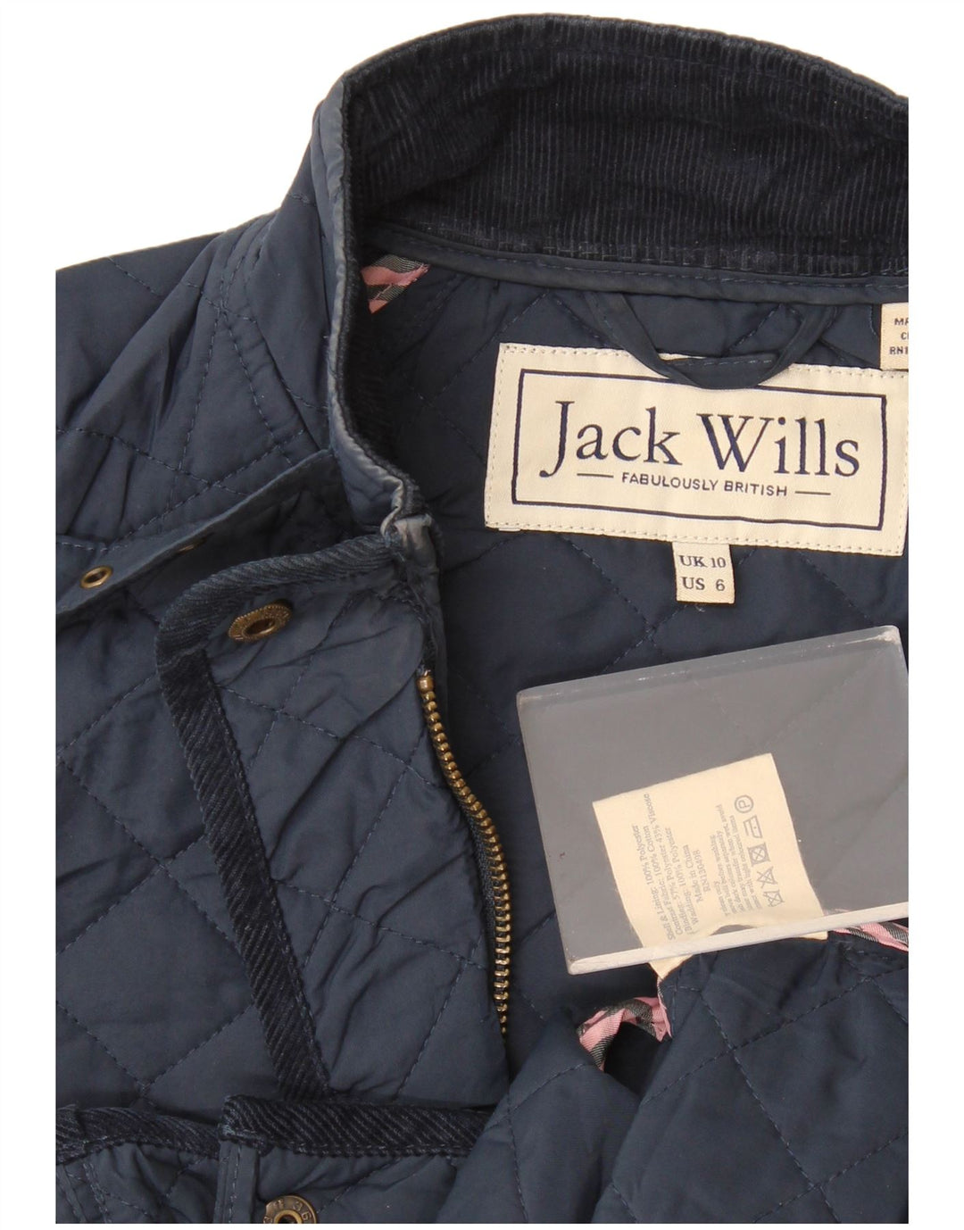 Jachetă matlasată Jack Wills pentru femei UK 10 Small, bleumarin, poliester