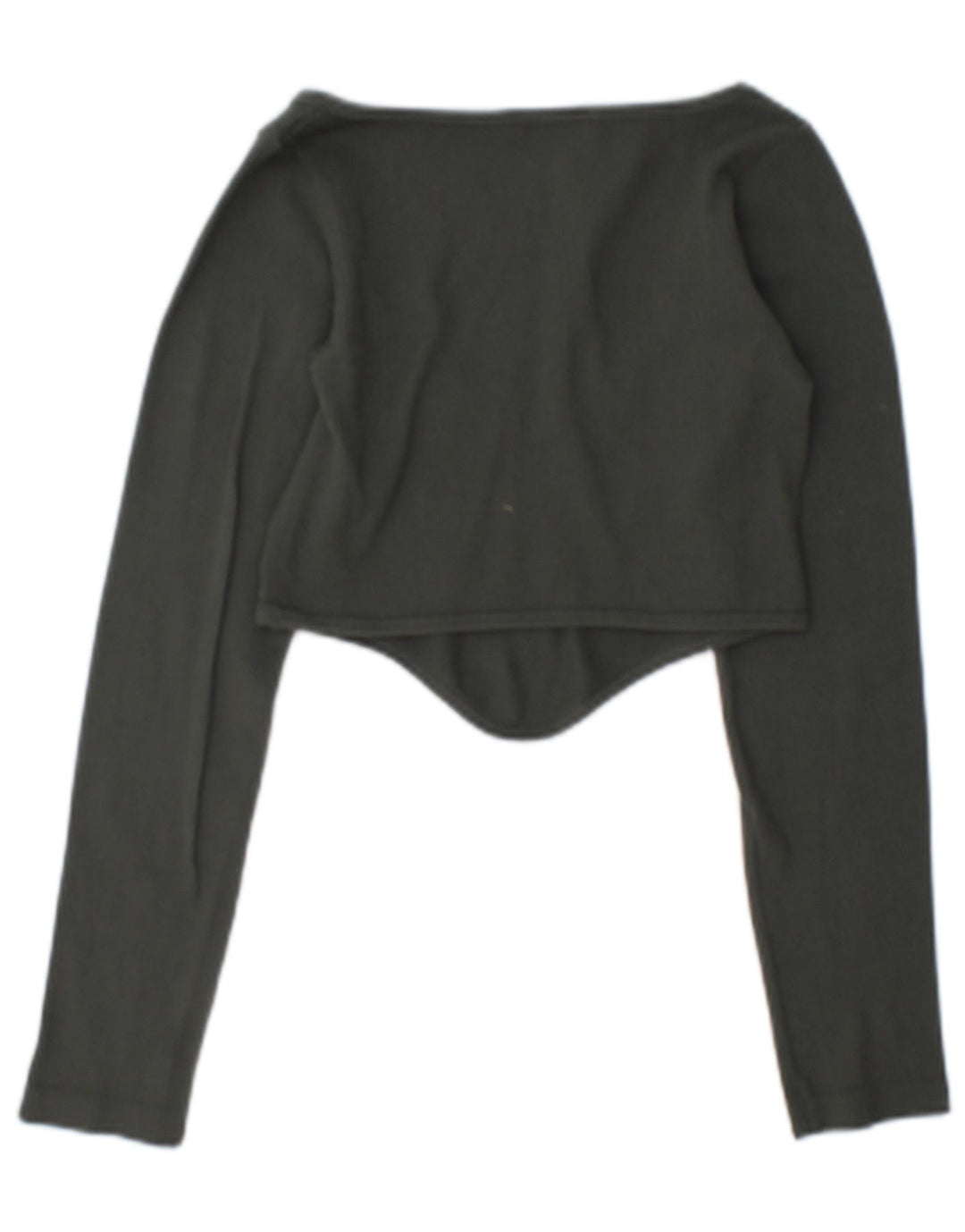 Crop Top cu mânecă lungă pentru femei Zara UK 12 Poliamidă verde medie