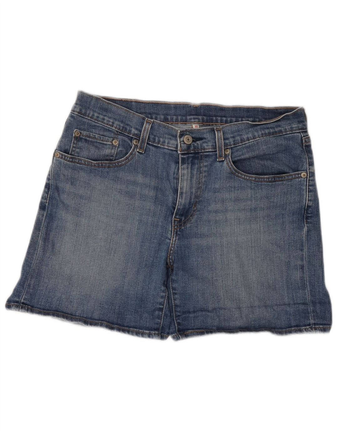 Pantaloni scurți din denim Levi's pentru femei W30, bumbac albastru mediu