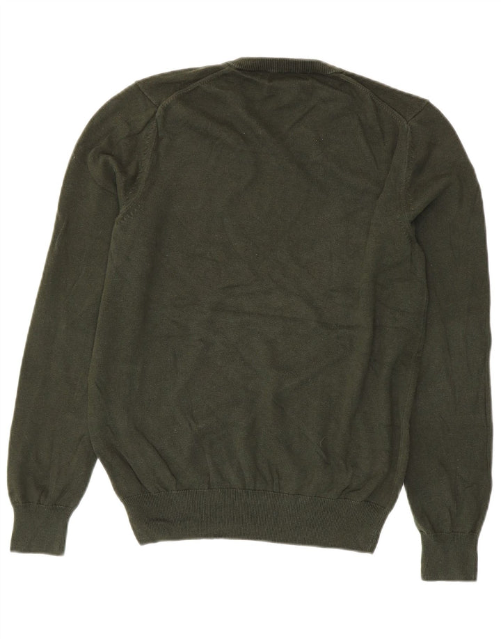Pulover pentru bărbați Marks & Spencer cu gât crew pulover mic, verde, bumbac