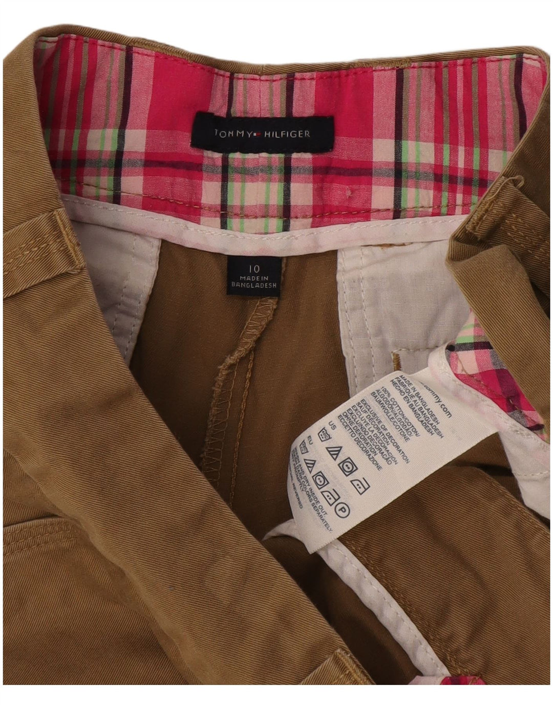 Pantaloni scurti chino Tommy Hilfiger pentru femei US 10 Large W27 Brown Bumbac