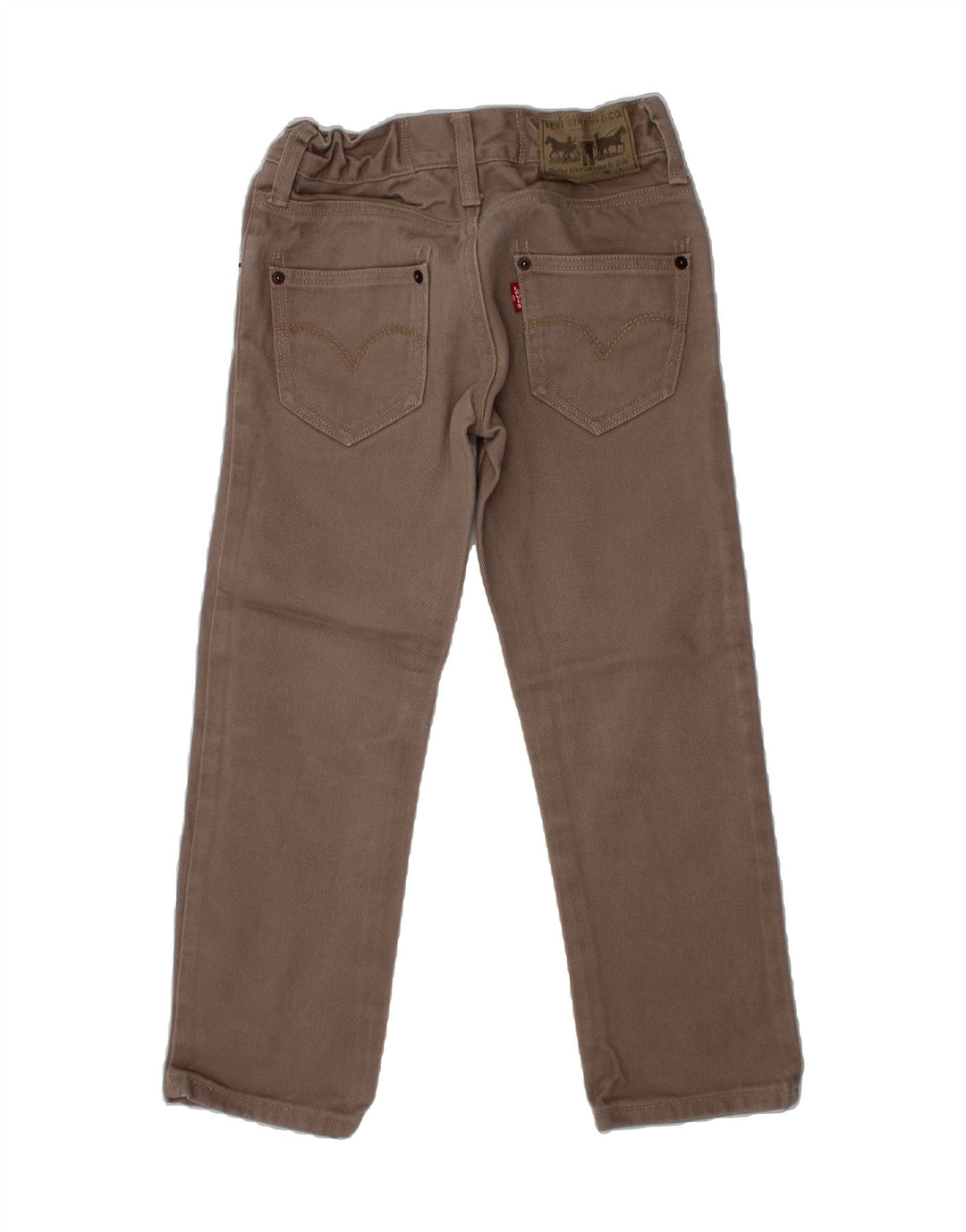 LEVI'S Boys Straight Jeans 5-6 Years W22 L21 Brown Cotton Vintage Levi's and Second-Hand Levi's from Messina Hembry 