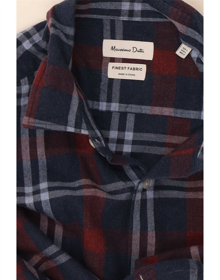 Massimo Dutti Cămașă pentru bărbați, mare, bleumarin, carouri