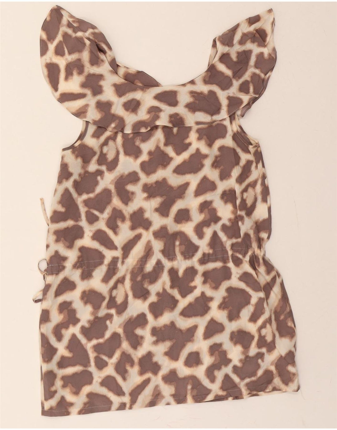 MOSSIMO Womens Sleeveless Blouse Top UK 10 Small Brown Animal Print Vintage Mossimo and Second-Hand Mossimo from Messina Hembry 