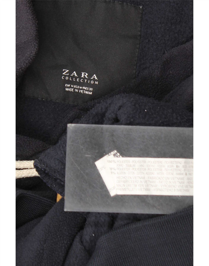 Jachetă cu glugă pentru femei Zara UK 14 Poliester, albastru bleumarin mediu