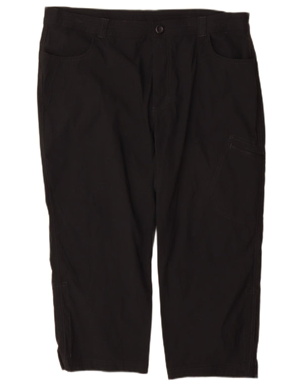 Pantaloni capri cargo pentru femei Eddie Bauer US 16 2XL W38 L21 Nylon negru