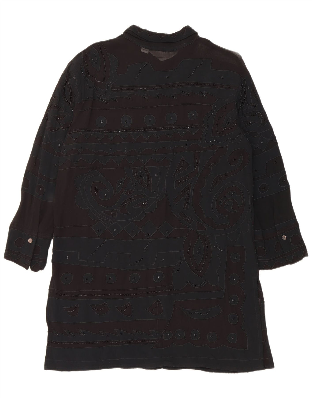 Rochie cămașă Chico's pentru femei UK 14 Medium Black Geometric Rayon