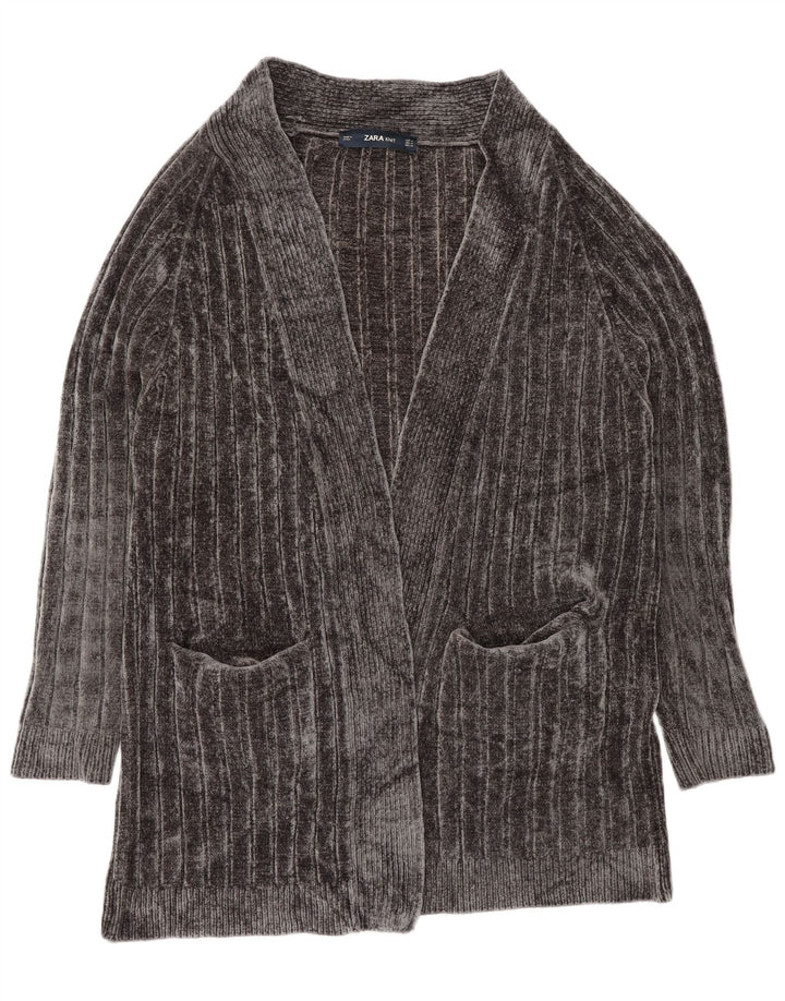 Pulover cardigan deschis supradimensionat pentru femei Zara UK 14, gri mediu