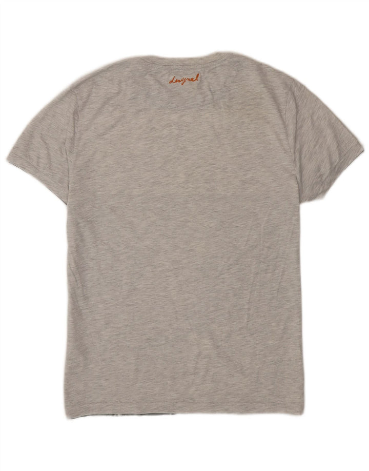 Tricou grafic Desigual pentru bărbați Top mare bumbac gri