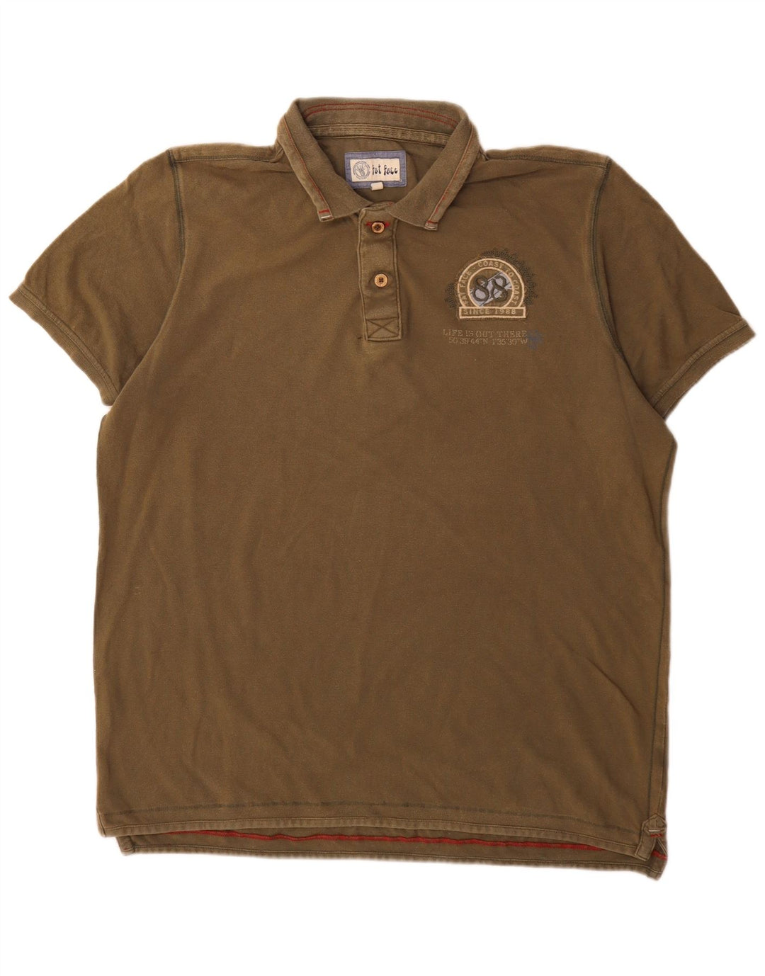 Tricou polo pentru bărbați Fat Face XL Kaki Bumbac
