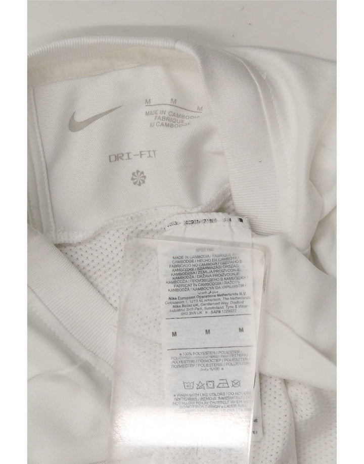 Tricou Nike Dri Fit pentru bărbați Top Mediu Alb Poliester Colorblock