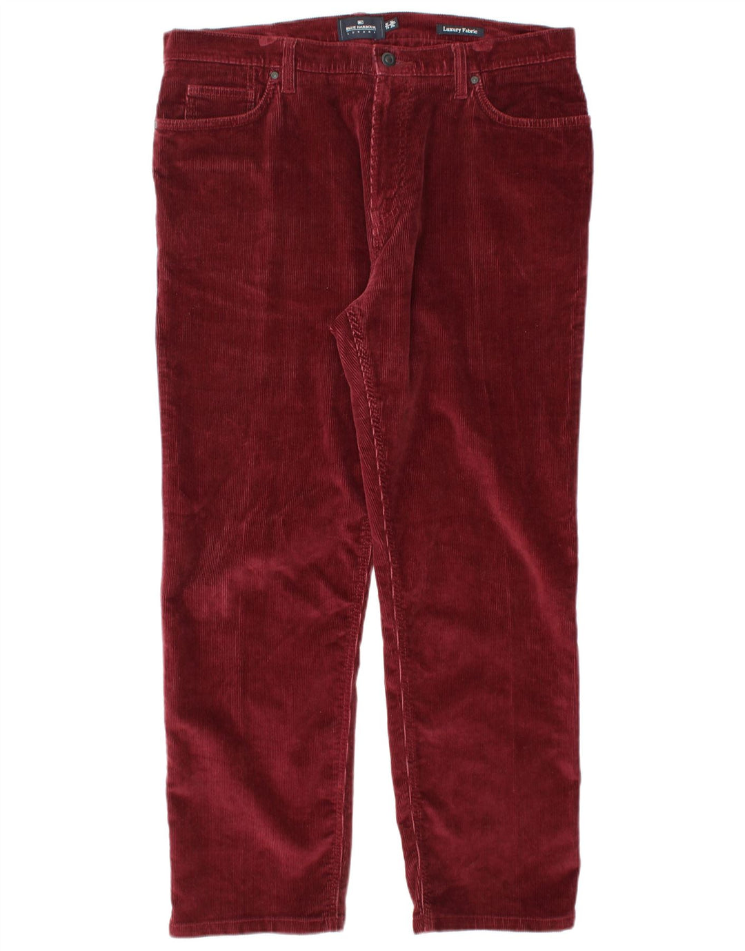 MARKS & SPENCER Pantaloni pentru bărbați Blue Harbour din velur W36 L29 Burgundy