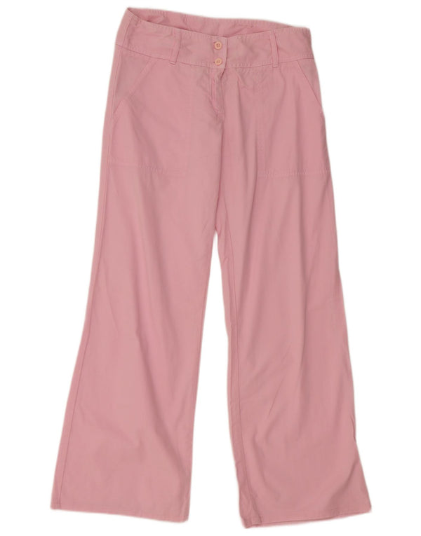 Pantaloni chino pentru femei Benetton, cu ajustare largi, IT 42 Medium W30 L29, bumbac roz
