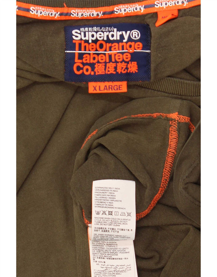 Tricou Superdry pentru bărbați Top XL Kaki Bumbac