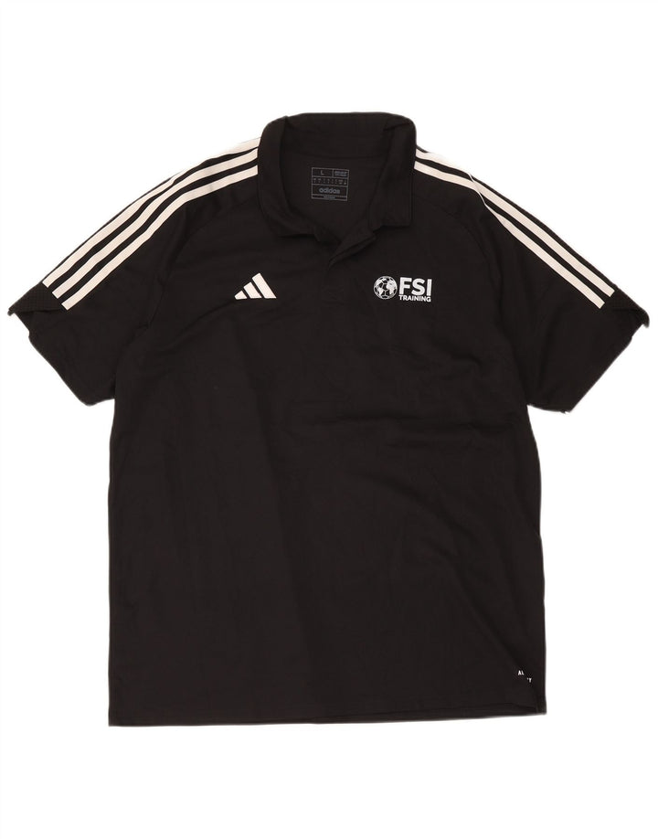 Tricou polo Adidas Aeroready Graphic Regular Fit, mare, negru, poliester