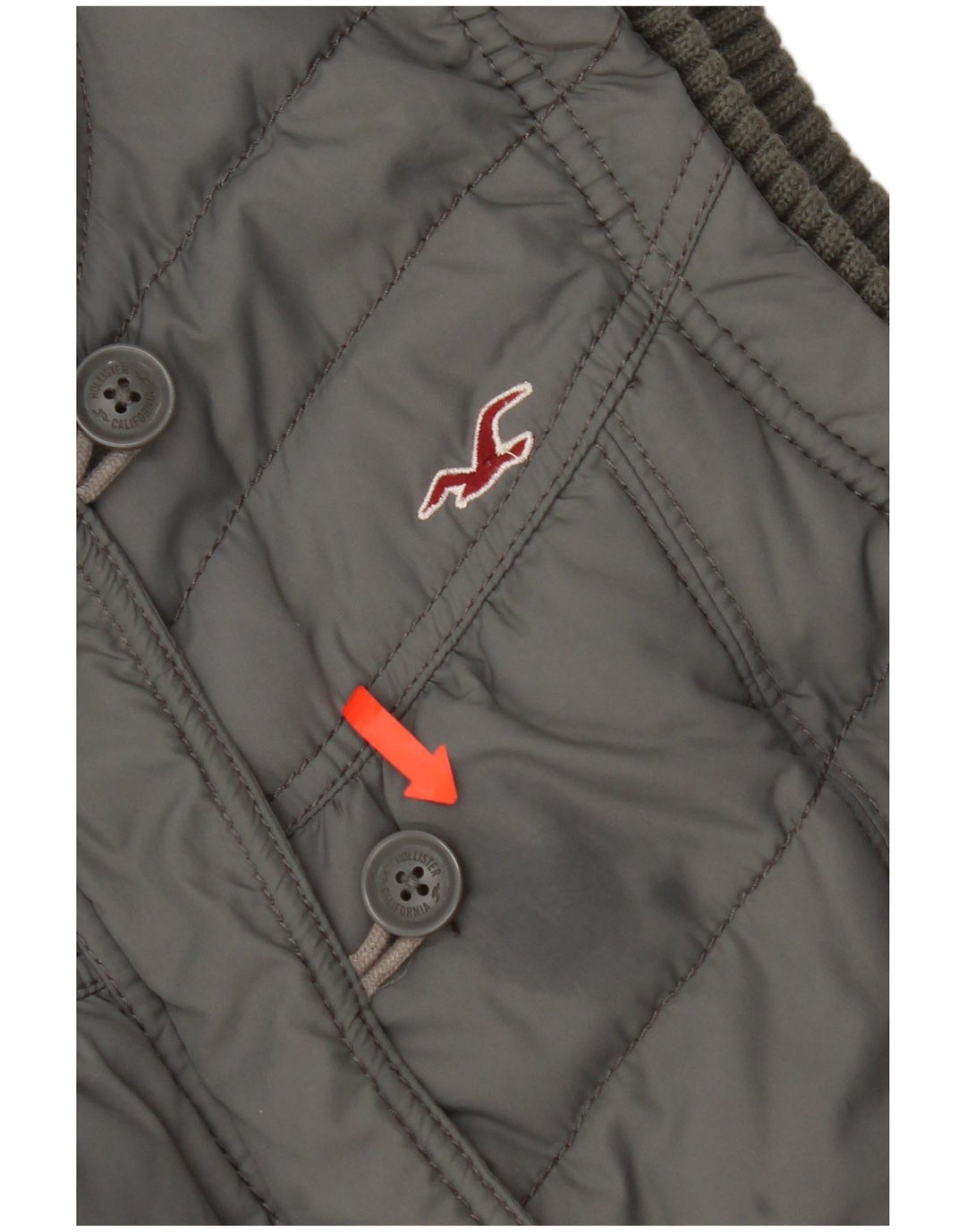 Hollister Gilet căptușit pentru femei UK 14 Large Gri Poliester