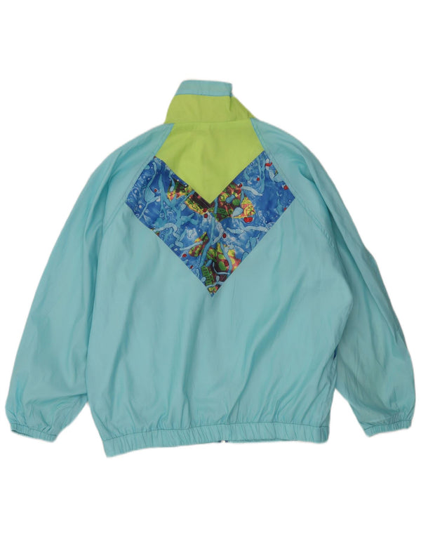 Jachetă de ploaie vintage pentru femei cu model abstract IT 40/42 albastru mediu