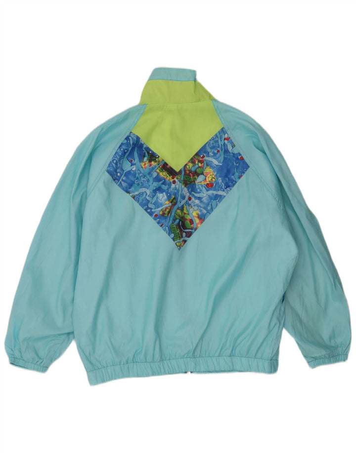 Jachetă de ploaie vintage pentru femei cu model abstract IT 40/42 albastru mediu